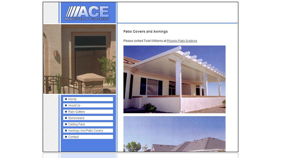 Ace Raingutters Patio Page
