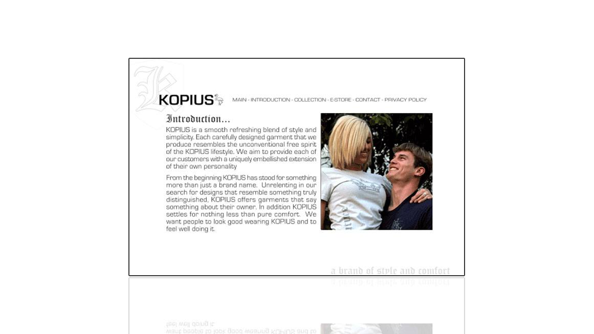 Kopius Clothing Page
