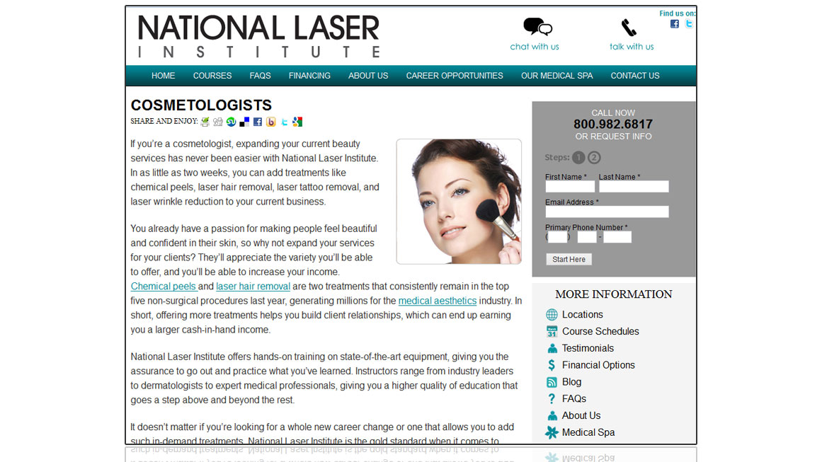 National Laser Institute Comsetoligist Page